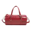 Bolsa Satchel Estilo Coreano Retrô Fosca Bolsa de Bowling para Mulheres Outono 2025 Nova Bolsa de Ombro Único Transversal Estilo de Alta Qualidade