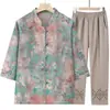 Camisas de Verão, Conjunto de Três Quartos da Vovó, Roupas para Mulheres de Meia-Idade e Idosas, Blusas da Mamãe, Roupas de Verão para Senhoras Idosas, Camisas para Idosos