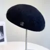 Boina de Mezcla de Lana de Alpaca Peruana para Mujer, Sombrero de Pintor Cálido para Otoño e Invierno, Sensación Acolchada, Sombrero de Azafata, Moderno