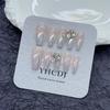Unhas postiças podem ser levadas com unha de diamante flash Branco Moonlight para usar unhas postiças removíveis, puramente manual, foto real, atacado