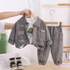 Estilo Nuevo Primavera y Otoño 2025 Conjunto de Tres Piezas de Chaqueta de Mezclilla Ripped Elegante para Niños Bebés de 1-3 Años Ropa de Primavera y Otoño