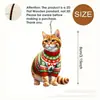 Transfronterizo Nuevo 20 Piezas Navidad Lindo Gatito Naranja Traje Corazón Cálido Decoraciones para el Hogar Fiesta Colgante de Madera
