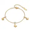 Pulsera popular de titanio y acero estilo ins, moderna, versátil, corazón, mariposa, estrella, geométrica, de acero inoxidable, joyería para la mano