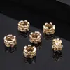 Banhado a Ouro 14K Zircônia Espaçador Flor Suporte para Montagem de Pulseira Colar Joias Tecidas à Mão Suporte para Contas de Joias Joias Prontas para Venda