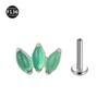 Varilla de titanio F136 de 3 ojos de caballo, 1.0/1.2, piedra natural cruda, ágata, para perforar, joyería, clavo para labio y oreja, venta directa de fábrica
