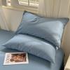 Nueva funda de almohada minimalista de 48 x 74 cm, de algodón lavado de color sólido grueso, un par de fundas de almohada individuales lijadas, al por mayor