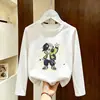 Camiseta de Manga Larga para Niños 2026 Otoño Nuevo Estilo para Niños Medianos y Mayores Manga Larga Algodón Puro Estampado de Dibujos Animados Prenda Básica Infantil