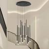 Lustre Direto para Escada Lustre Longo Luxo Moderno Casual Oco Grande Villa Loft Duplex Lustre Rotativo