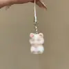 Pingente de Gatinho Aveludado Boneca de Pelúcia Pingente de Bolsa Chaveiro Cordão de Celular Boneca de Desenho Animado Fofa Presente