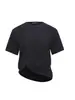 Camiseta Holgada de Estilo Nuevo para Verano con Dobladillo Ajustable a la Cintura, Camiseta Lisa Blanca/Negra para Mujer