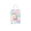 Bolsa de Papel Kraft Estilo Arcoíris de Amazon para Fiesta de Cumpleaños Regalo Bolsa de Regalo de Dibujos Animados Creativos Bolsa de Papel de Embalaje