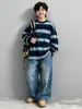 Nueva colección de otoño: Camiseta de manga larga para niños, top a rayas infantil, camiseta casual elegante y versátil