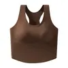 Sujetador sin espalda en forma de I sin costuras, se puede usar como prenda exterior, sujetador deportivo de alta elasticidad con almohadillas para el pecho incorporadas, camiseta sin mangas para mujer
