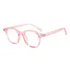 Gafas de Nueva Moda Europeas y Americanas Anti-Luz Azul, Gafas de Montura Redonda Retro con Tachuelas Metálicas, Se Pueden Equipar con Lentes Graduados o Sin Graduar