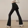 Pantalones Largos Deportivos de Gimnasio, Pilates, Entrenamiento, Running de Cintura Alta para Mujer, Falso Dos Piezas, Adelgazantes, Pantalones Falda de Yoga Acampanados