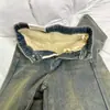 Calça Jeans Reta Azul Retro Grossa com Forro de Lã Feminina Inverno Plus Size Menina Gordinha Cintura Alta Cobrindo o Quadril Calças Elásticas