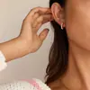Pendientes en Forma de U para Mujer con Perlas de Vidrio y Chapado en Acero Inoxidable, Pendientes Simples y Únicos, Venta al por Mayor Transfronteriza
