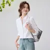 Camisa de Algodón a Rayas Verticales para Mujer de Primavera y Otoño, Manga Larga, Nuevo Estilo Primavera 2026, Blusa Sencilla de Estilo Profesional para el Trabajo, Top para Mujer
