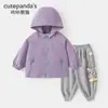 Conjunto Otoñal Casual de Dos Piezas con Chaqueta para Niños Kaka Panda Ropa de Otoño para Niñas Ropa de Moda para Bebés de Principios de Primavera