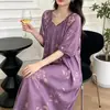 Bata de Nuevo Estilo 2026 para Mujer, Vestido de Algodón y Seda Delgado de Verano que se Puede Usar Afuera, Vestido de Longitud Media de Alta Gama Estilo Coreano