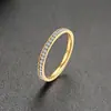 Anel feminino estilo simples personalidade japonesa e coreana anel fino ins rede feminina cravejado com zircônia anel de aço inoxidável quanxi água R-536