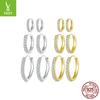 Brincos de prata esterlina s925 com pingentes novos e simples de zircônia, joias femininas de combinação cruzada, brincos de prata esterlina 925