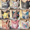 Pañuelo para la cabeza con diseño original pintado a mano tipo graffiti para chicas atrevidas, banda para el pecho Y2K, pañuelo cuadrado multifuncional de verano para calle hip-hop para mujeres