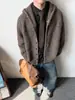 Cardigan de Tricô Estilo Coreano Masculino Outono e Inverno Novo Tendência Versátil Solto Relaxado Estilo Preguiçoso com Capuz Tricô Masculino