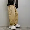 Pantalones largos casuales versátiles retro minimalistas estilo japonés para hombre, marca de moda urbana americana, elegantes y geniales, corte holgado, talla grande, pantalones de trabajo de pierna recta