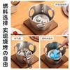 Parrilla para Barbacoa, Parrilla para Barbacoa Doméstica, Olla para Barbacoa, Sartén Parrilla Estilo Japonés, Estufa de Alcohol, Olla Seca de Acero Inoxidable, Parrilla Plegable, Portátil