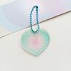 Cadena de cuentas con forma de corazón de melocotón y trébol de cuatro hojas, placa de Goo, llavero acrílico transparente DIY, tarjeta redonda, colgante de persecución de estrellas