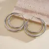 Pendientes de Aro Geométricos Metálicos de Doble Capa Europeos y Americanos, Pendientes de Nicho Transfronterizos de Gama Alta, Accesorios para Orejas de Moda y Exagerados