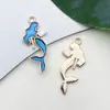 Azul Lago Gotejamento de Óleo Mamadeira Floco de Neve Laço Coração Pingente Acessórios Artesanais Pulseira Colar Acessórios de Joia