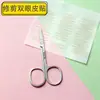 Tatuagem de Cílios Bordado Tesouras de Beleza de Aço Inoxidável Tesouras de Maquiagem Poda de Sobrancelhas Pontiagudas Adesivos para Pálpebras Tesouras Pequenas Homens e Mulheres Cabeça Redonda Tesouras para Pelos do Nariz
