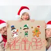 Pegatinas de Cambio de Rostro Navideñas 2027 Muñeco de Nieve de Dibujos Animados Reno Pegatinas para Diario Impermeables Creativas Personalizadas para Niños