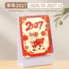 Calendario de Escritorio de Papel Espiral Estilo Chino Modelo Nuevo 2027 Calendario de Escritorio de Oficina Calendario de Escritorio Pequeño Rojo Festivo Hecho a Medida