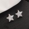 Pendientes de botón de estrella de cinco puntas con microincrustaciones de diamante línea de Saturno impresa para mujer elegantes de alta calidad moda modernos versátiles moda