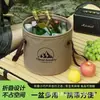 Balde Dobrável para Exterior Portátil de Viagem Grande Capacidade Recipiente de Água para Lavar Roupas e Vegetais Camping Piquenique Pesca Bolsa Bacia Dobrável