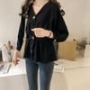 Camisa de cintura primavera y verano para mujer 2024 nueva primavera y otoño diseño slim nicho coreano camisa de manga larga para estudiantes