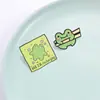 Broche Metálico de Rana de Dibujos Animados para Aficionados Rana Acostada Plana Pin con Lema en Inglés Accesorios para Ropa y Bolsos Fuente Transfronteriza