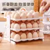 Caja de Almacenamiento de Huevos de Plástico para el Hogar Multicapa Plegable Estante para Huevos para Puerta Lateral de Refrigerador 24 Piezas Bandeja para Huevos Anticaídas Estante para Huevos
