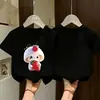 Camiseta Trendy de Nuevo Estilo 2026 para Niñas Grandes, Verano Manga Corta Algodón Puro Casual Moda Top de Verano para Niños