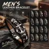 Comercio electrónico transfronterizo Europa y Estados Unidos suministro de fábrica de joyería punk pulsera de piel de vaca pulsera de cuero retro pulsera con hebilla joyería