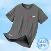 Camiseta de seda gelada de luxo da moda para o verão para homens, gola redonda, secagem rápida, manga curta, leve, respirável, top esportivo plus size para homens
