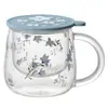 Taza de Té de Vidrio, Taza, Taza con Separador de Té y Agua con Asa y Tapa, Taza Doméstica de Alto Borosilicato