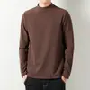 Nova blusa masculina de gola alta de manga comprida para o outono, estilo coreano, moderna, camiseta preta pura para o outono