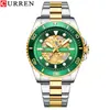 CURREN/8412 Reloj de Cuarzo de Negocios para Hombre Resistente al Agua Redondo con Correa de Acero Reloj para Hombre