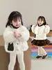 Abrigo de Niña Otoño Invierno Suéter de Felpa Elegante Nuevo Top Infantil Cálido para Bebé con Forro de Polar Engrosado