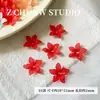 Assuntos de Flores da Primavera Bauhinia Acrílico Furo Passante Flor de Cinco Pétalas Pulseira DIY Colar Corrente de Celular Material Acessórios