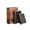 Adornos decorativos de libros retro de estilo europeo, libro falso de cuero, caja para teléfono móvil, accesorio para fotografía, modelo de libro